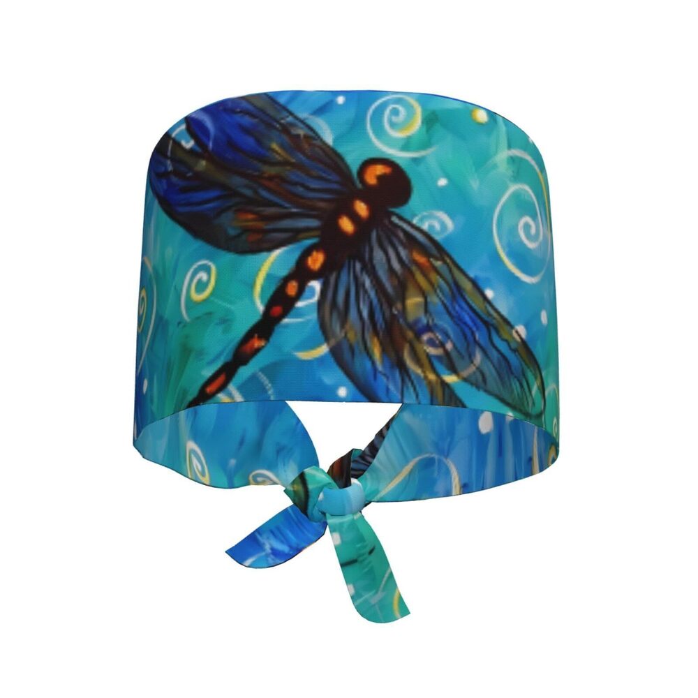 4346 Butterflies and Dragonflies Adjustable Working Cap Scrub Hat